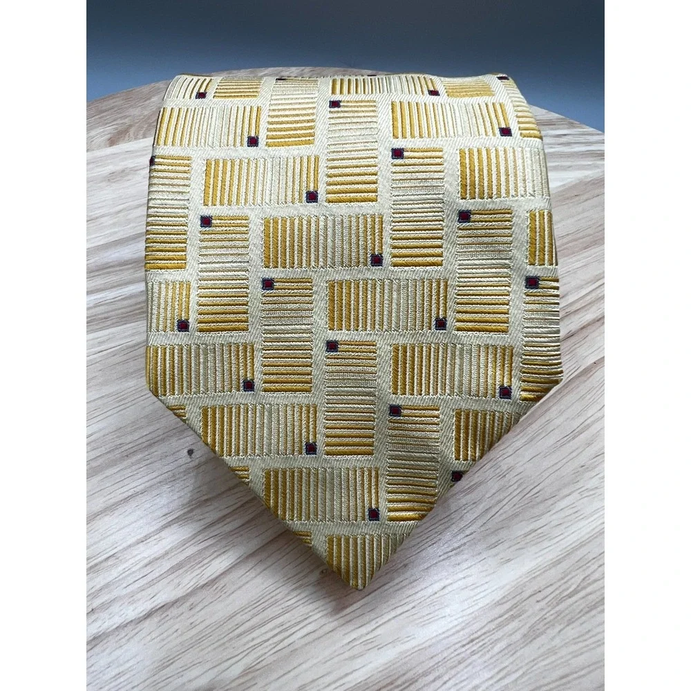 Jos A‎ Bank Signature Collection Tie Mens Silk Geometric Italy L:61
